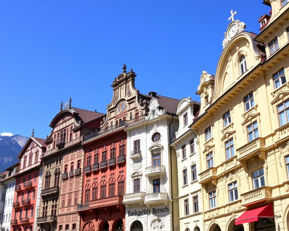 Barocke Fassaden in Innsbruck, Österreich