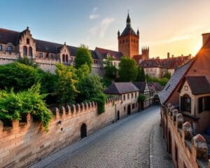 Mittelalterliche Mauern in Rothenburg, Deutschland