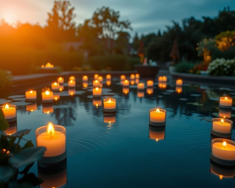 Schwimmkerzen für stimmungsvolle Abende am Gartenteich