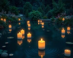 Schwimmkerzen für zauberhafte Nächte am Gartenteich