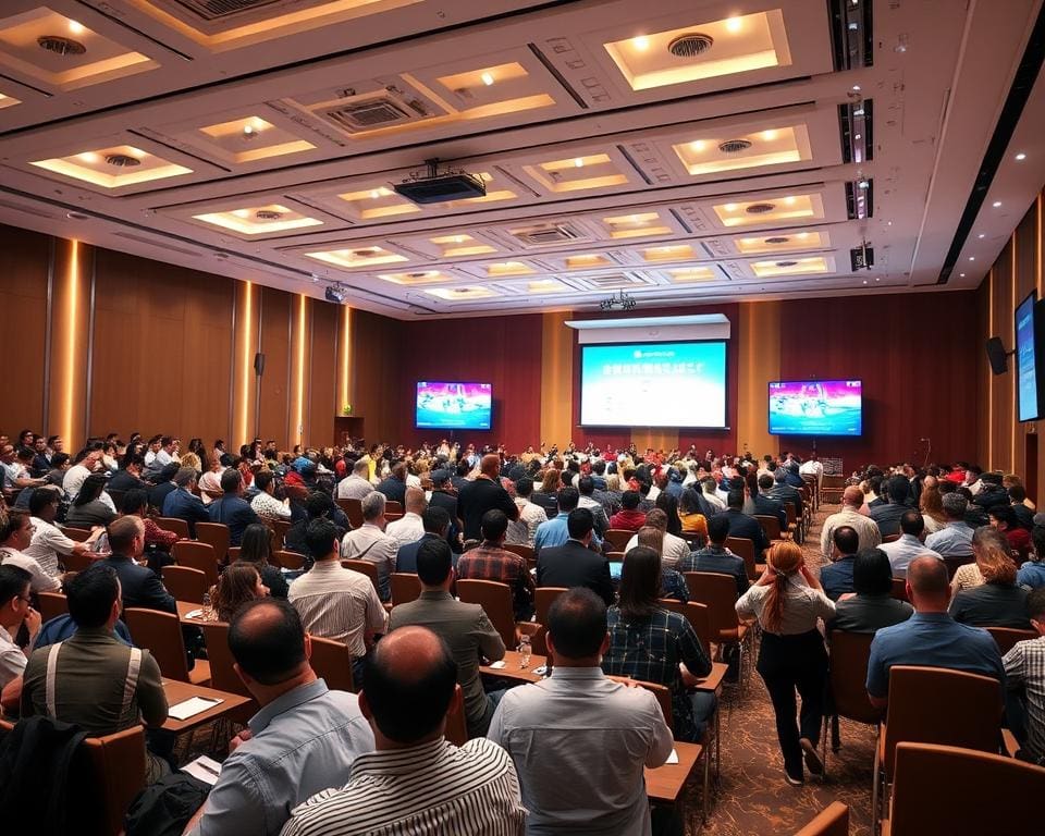 Simultandolmetscher bei einer Konferenz