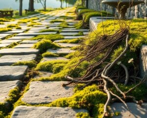 Wie entfernt man Unkraut und Moos zwischen Pflastersteinen dauerhaft?