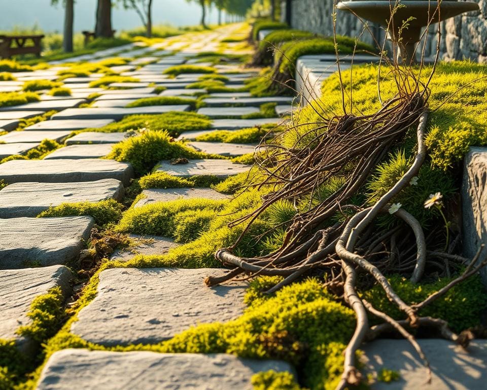 Wie entfernt man Unkraut und Moos zwischen Pflastersteinen dauerhaft?