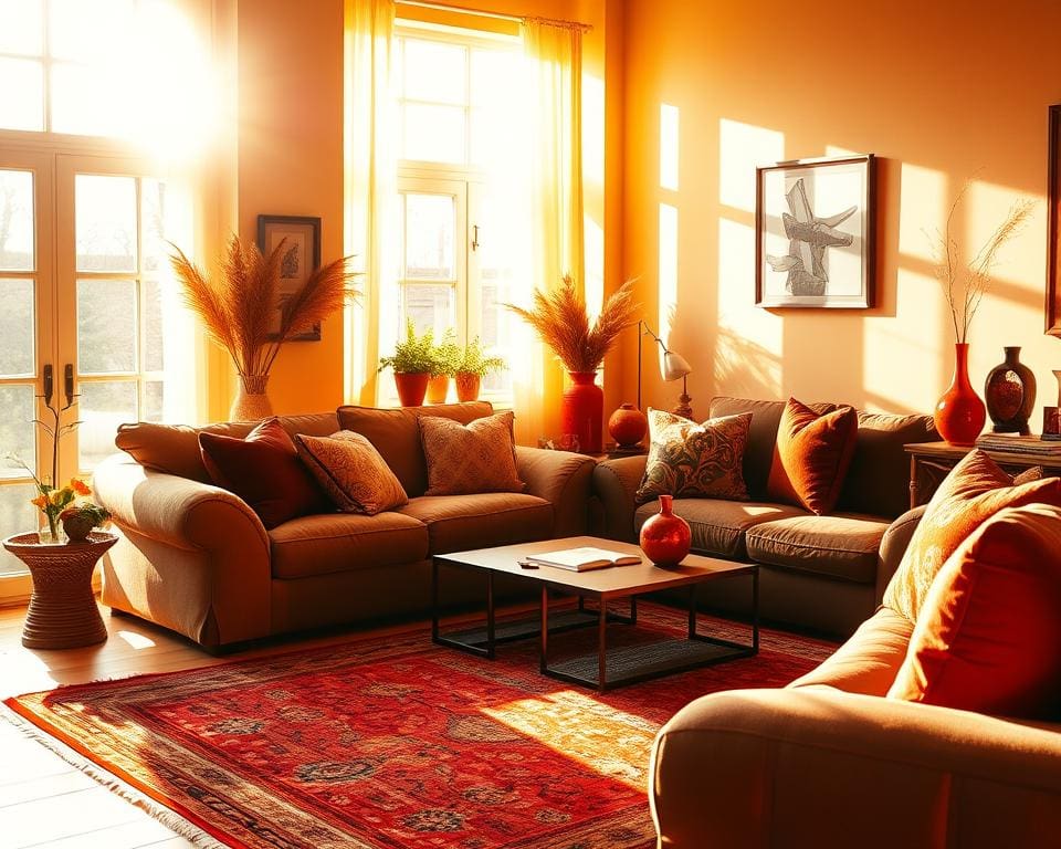 Wie schafft man Harmonie mit warmen Farben?