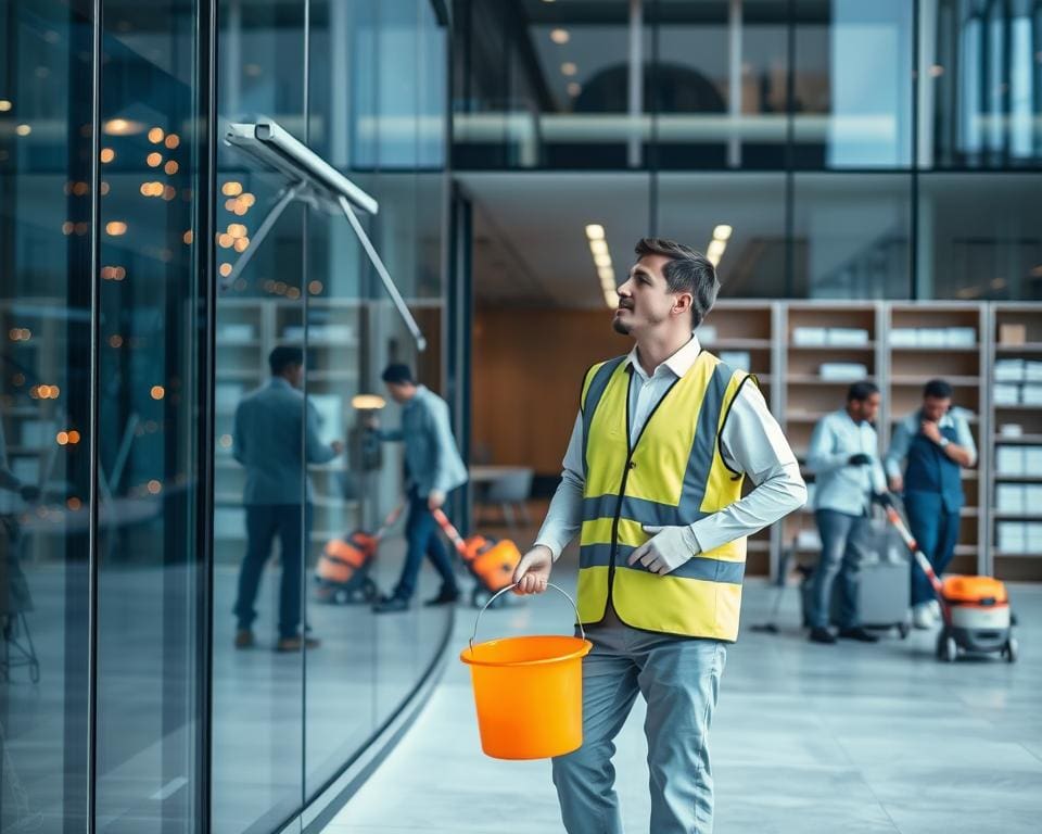 Was übernimmt ein Gebäudereiniger im Gewerbe?